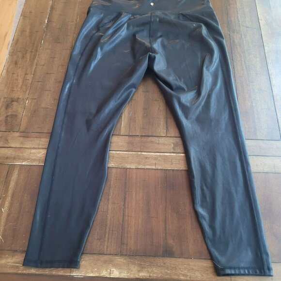 Fabletics Faux Leather Black High-Waisted Leggings size XXL - Picture 2 of 4
